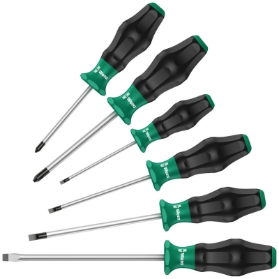 1334/6 Kraftform Comfort Набор отвёрток, 6 пр., PH 1x80/2x100, SL 0.5x3.0x80/0.8x4.0x100/1.0x5.5x125/1.2x6.5x150