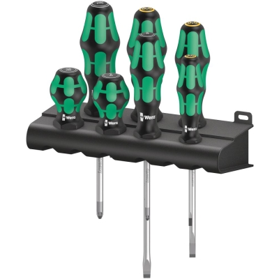 300/7 Mix 2 Kraftform Набор отвёрток + подставка, 7 пр., PZ Stubby 1x25/2x25, PZ 1x80/2x100; SL 0.5x3.0x80/1.0x5.5x125/1.2 x 6.5 x 150