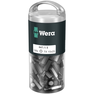 867/1 Z DIY 100 TORX 15 набор бит, 1/4" C6.3, TX 15 x 25 мм, 100 шт