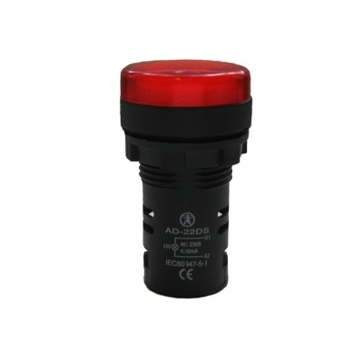 AD-22DS, красная, светодиодная матрица d=22мм, 24В AC/DC, IP65 (ЭТ)
