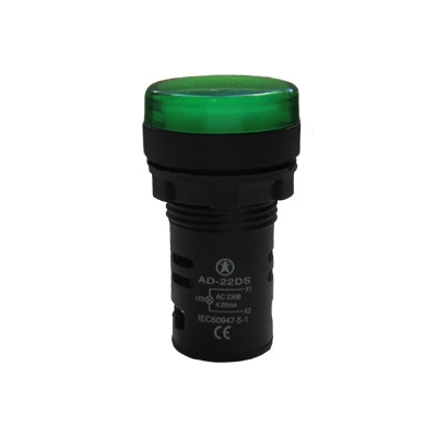 AD-22DS, зелёная, светодиодная матрица d=22мм, 220В AC/DC, IP65 (ЭТ)