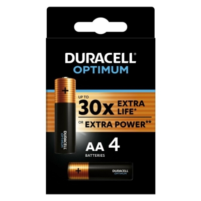 Батарейка Батарейки Duracell 5014061 АА алкалиновые 1,5v 4 шт. LR6-4BL Optimum (кр.4шт)