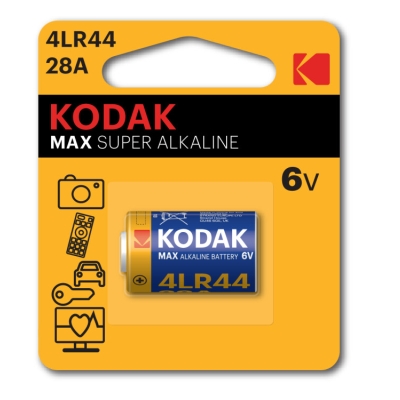 Батарейки Kodak 28A-1BL MAX SUPER Alkaline [K28A-1/4LR44] (12/72/29520) (кр. 1шт)