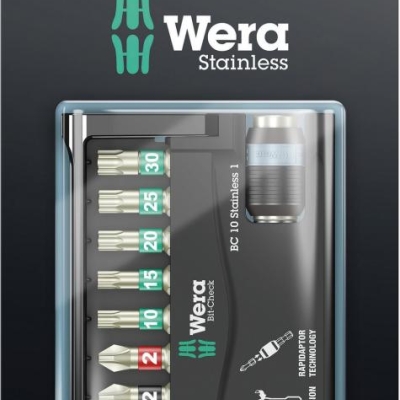Bit-Check 10 Stainless 1 SB набор бит с битодержателем Rapidaptor, нерж., 10 пр., 1/4" C6.3