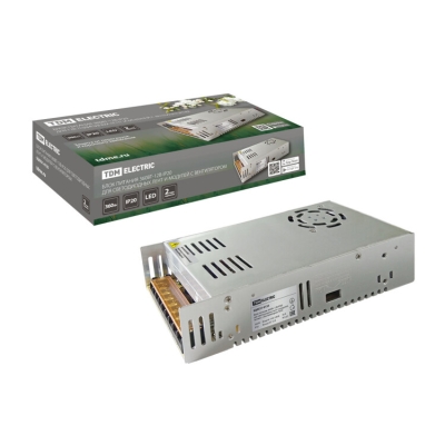 Блокпитания360Вт-12В-IP20 для светодиодных лент и модулей, металл, с вентиляторомTDM (кр.1шт)