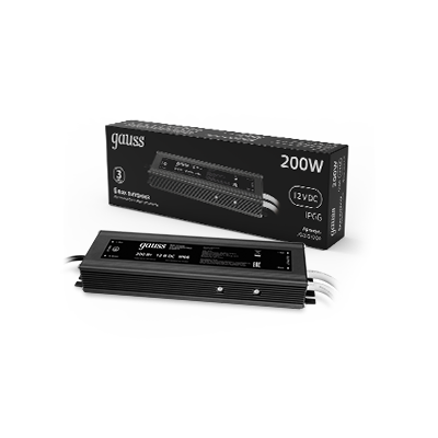 Блок питания для светодиодной ленты пылевлагозащищенный 200W 12V IP66 (кр.1шт)