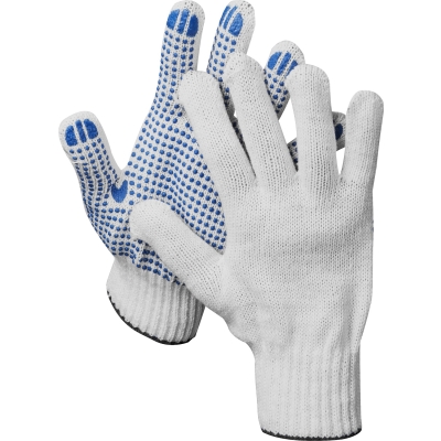 DEXX с ПВХ покрытием (точка), 10 пар, х/б, 7 класс, перчатки рабочие (11400-H10)