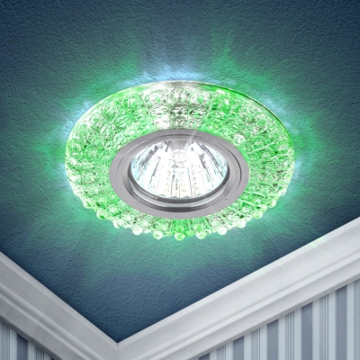 DK LD2 SL/GR+WH Светильник ЭРА декор cо светодиодной подсветкой (зеленый+белый), прозрачный (50/1400(кр.1шт)