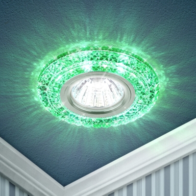 DK LD3 SL/WH+GR Светильник ЭРА декор cо светодиодной подсветкой( белый+зеленый), прозрачный (50/1400(кр.1шт)