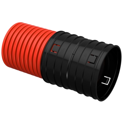 ELASTA Труба гофр. двустенная жесткая ПНД d=200мм (6м) EA-TG13-2-1-2-200-006-K04