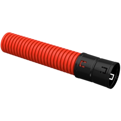 ELASTA Труба гофр. двустенная ПНД d=63мм красная (25м) EA-TG22-2-2-2-063-025-K04