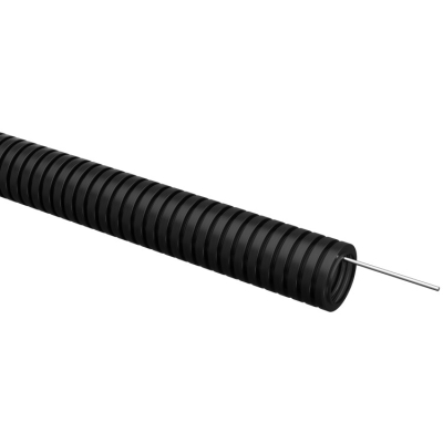 ELASTA Труба гофр. ПВХ d=25мм с зондом черная (50м) ET-TG21-121-025-050-K02