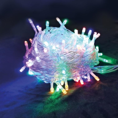 Гирлянда светодиодная 100LED бел. прозр. провод 6.5м расстояние между лампами 6см 8 режимов мигания KOC_GIR100LED_RGB_7m