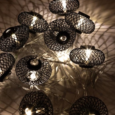 Гирлянда светодиодная "Фонарики" черн. 5х3см 10LED тепл. бел. 1.8+0.3м КОСМОС KOC_GIR-B119