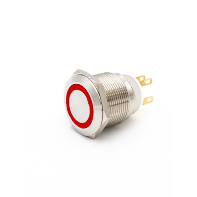 GQ22-L-11E/R/220V/S, красный, металл, 1НО+1НЗ, цилиндр с подсветкой 220В AC/DC, d22мм, IP65 (ЭТ)