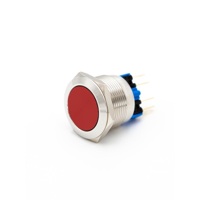 GQ22-L-11E/R/S, красный, металл, 1НО+1НЗ, цилиндр, d22мм, IP65 (ЭТ)
