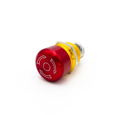 GQ22-L-11TSB, красный, металл, 1НО+1НЗ, гриб с фиксацией, d22мм, IP65 (ЭТ)