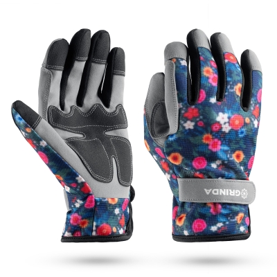 GRINDA AMBER, S (7), садовые перчатки из искусственной кожи с усиленным наладонником и кончиками пальцев, PRO Line (1139-S)