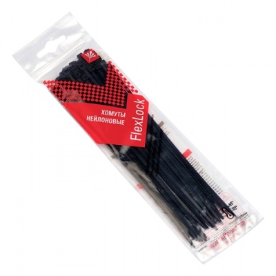 Хомут P6.6 стандартный (ч), 2.5x100 (50шт) FlexLock PROxima plc-fl-ctsb-2.5x100-r