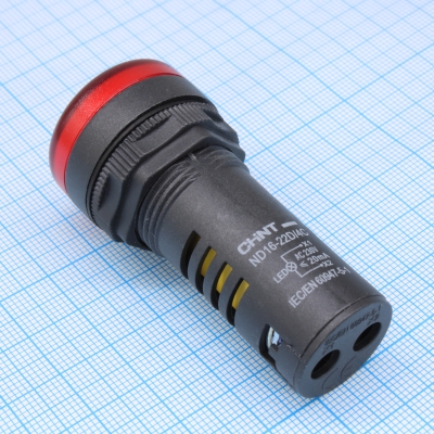 Индикатор ND16-22D/4C красный, встр. конденсатор, IP65 АС230В (R) 828067