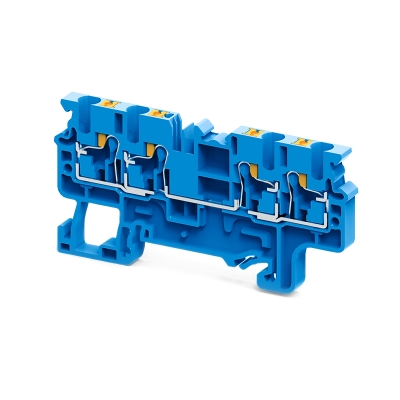 Клемма с 4 конт. push-in 2,5 кв.мм OptiClip СP-2,5-QUATTRO-(0,2-2,5)-I-BU-синий 331847