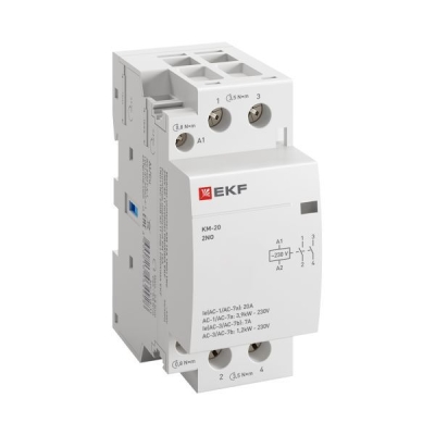 Контактор модульный КМ 20А 2NО (2 мод.) km-2-20-20