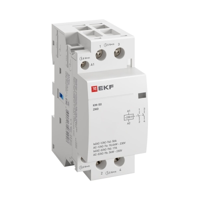 Контактор модульный КМ 50А 2NО (2 мод.) km-2-50-20