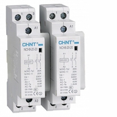 Контактор модульный NCH8-20/20 20А 2НО AC 220/230В 50Гц CHINT 256054