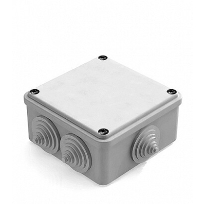 Коробка распаячная для наружного монтажа RAL 7035 6 гермовводов 100х100х50мм IP44 8820015