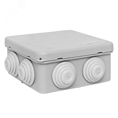 Коробка распаячная КМР-030-031 с крышкой наружная 85х85х40 8 мембранных вводов IP55 plc-kmr-030-031
