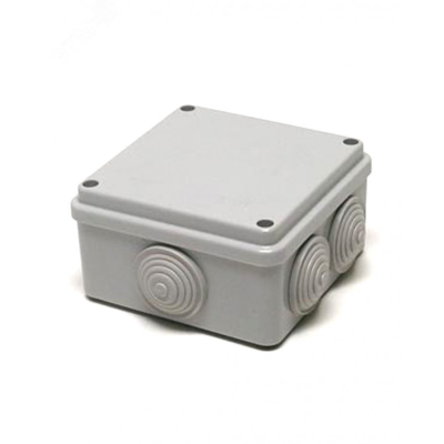 Коробка распределительная ОП 100х100х50мм 6 вводов IP55 сер. 67050