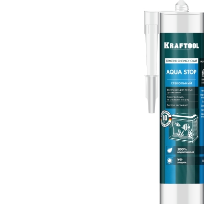 KRAFTOOL Aqua stop, 300 мл, прозрачный, стекольный силиконовый герметик (41256-2)