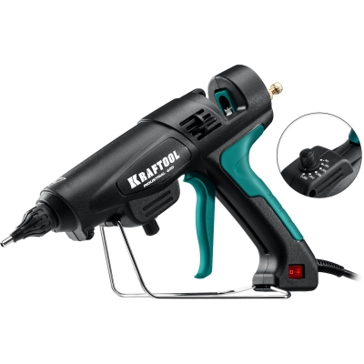 KRAFTOOL Industrial 400, d 11 - 12 мм, 50 г/мин, 130 - 230°C, электрический термоклеевой пистолет (06843-300-12)