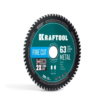 KRAFTOOL Metal Cut 190 х 30 мм, 63Т, диск пильный по металлу и стали (36954-190-30-63)