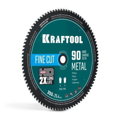 KRAFTOOL Metal Cut 355 х 25.4 мм, 90Т, диск пильный по металлу и стали (36954-355-25.4-90)