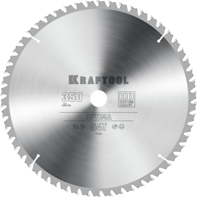 KRAFTOOL Optima, 350 х 30 мм, 54Т, пильный диск по дереву (36951-350-30)