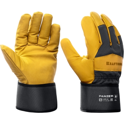 KRAFTOOL PANZER, XL (10) комбинированные кожаные рабочие перчатки (11320-XL)