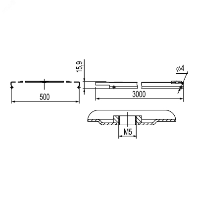 Крышка для лотка осн.500 L3000 сталь 0.6мм с заземл. оцинк. 35527