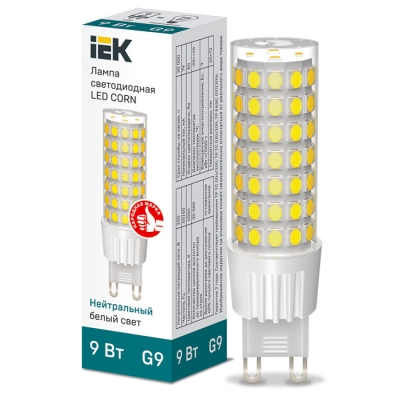 Лампа LED CORN капсула 9Вт 230В 4000К керамика G9 LLE-CORN-9-230-40-G9