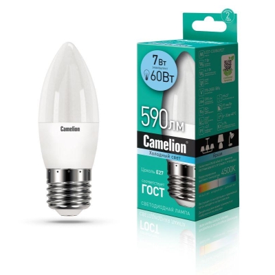 Лампа светодиодная LED7-C35/845/E27 7Вт свеча 4500К бел. E27 560лм 220В 12078