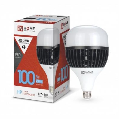 Лампа светодиодная LED-HP-PRO 100Вт грушевидная 6500К холод. бел. E27 9500лм 150-275В с адаптером E40 бел. 4690612035697