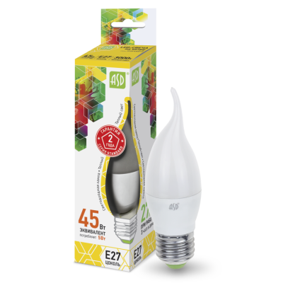 Лампа светодиодная LED-СВЕЧА НА ВЕТРУ-standard 5Вт 230В Е27 3000К 450Лм 4690612004532
