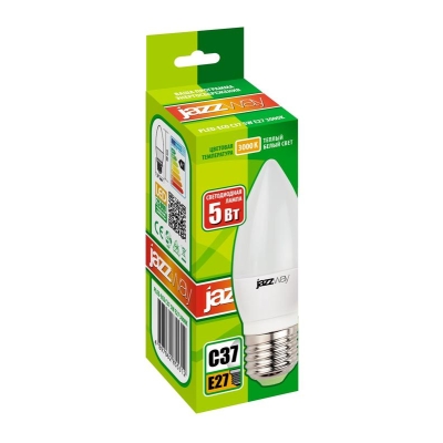 Лампа светодиодная PLED-ECO 5Вт C37 свеча 3000К тепл. бел. E27 400лм 230В 2855312A