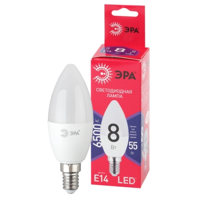 Лампа светодиодная RED LINE LED B35-8W-865-E14 R 8Вт B35 свеча 6500К нейтр. бел. E14 Б0045341
