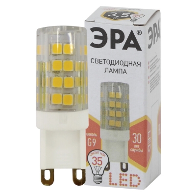 Лампочка светодиодная ЭРА STD LED JCD-3,5W-CER-827-G9 G9 3,5Вт керамика капсула теплый белый свет(кр.1шт)