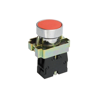 LAY5-BA42, красный, 1НЗ, цилиндр, хром, без подсветки, d22мм (ЭТ)