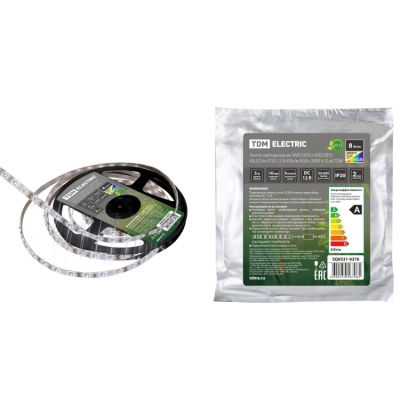 Лента светодиодная SMD5050+SMD2835 60LED/м-IP20-12 В-8 Вт/м-RGB+3000 К (5 м) TDM (кр.5м)