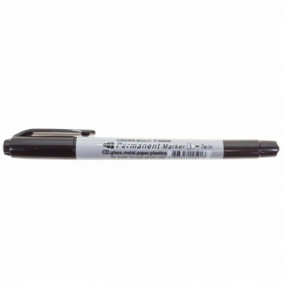 Маркер перманентный двухсторонний Multi Marker Twin 2мм/1мм, черный, пулевидный 08-8401
