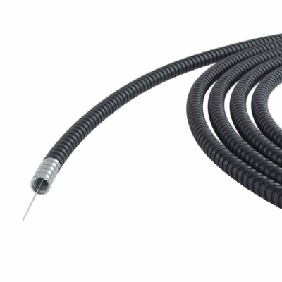 Металлорукав DN 10мм в герметичной ПВХ изоляции, низкотемпературный, Dвн 10,0 мм, Dнар 14,0, с протяжкой, 50 м, цвет чёрный 6071R-010NPCR