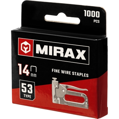MIRAX скобы тип 53 (A/10/JT21), 14 мм, калибр 23GA. 1000 шт (3153-14)